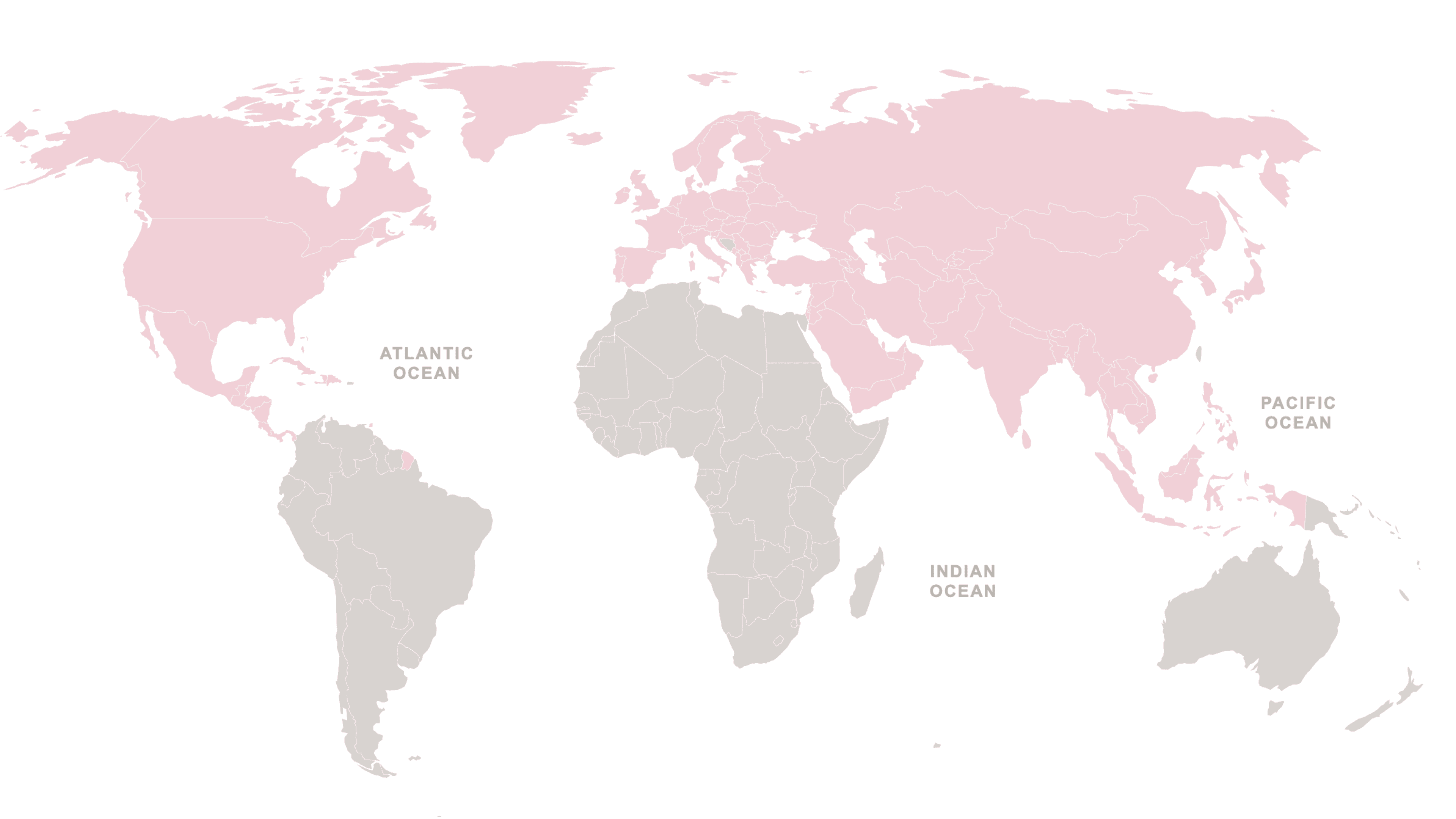 Blue and Grey World Map Chart Presentation - Our team lives and serves global